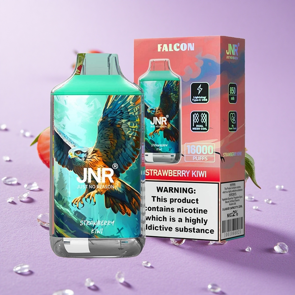 JNR Falcon 16000 Puffs Dâu Kiwi Pin 850 mAh & Dung Lượng Tinh Dầu 22ml
