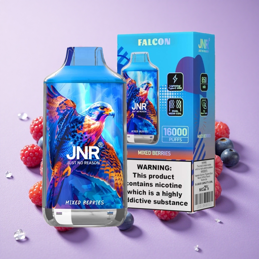 JNR Falcon 16000 Puffs Vape dùng một lần Quả Mọn Hỗn Hợp Pin 850 mAh & Dung Lượng Tinh Dầu 22ml