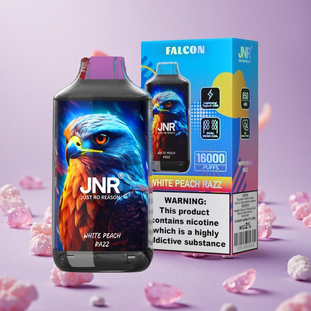 JNR Falcon 16000 Puffs Đào Trắng Razz Pin 850 mAh Dung Lượng 22ml
