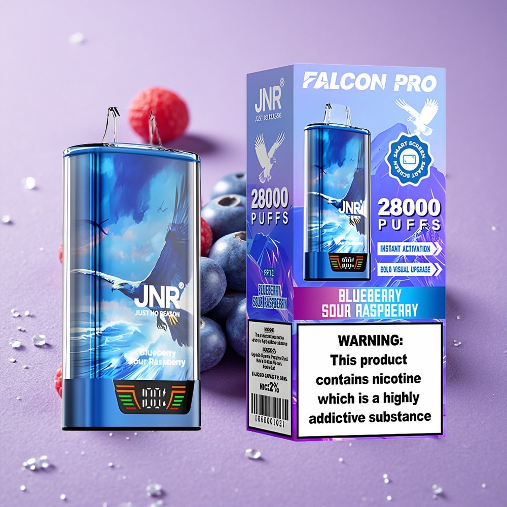 JNR Falcon Pro 28000 Điếu Thuốc Lá Điện Tử Dùng Một Lần Việt Quất Chua Phúc Bồn Tử USB Type-C Pin 950mAh