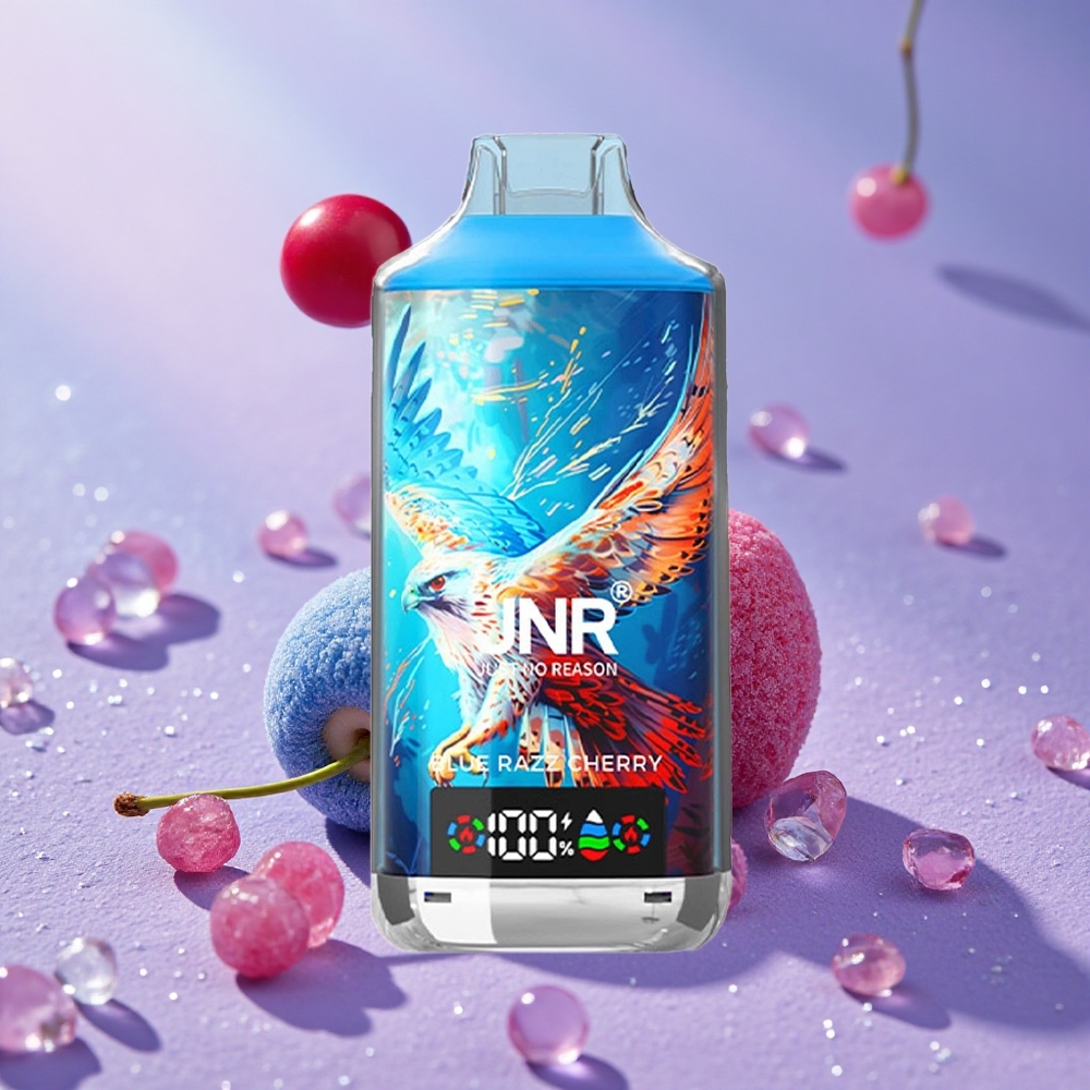 JNR Falcon X 18000 Puffs Dual Mesh Coil & Dual Core Blue Razz Cherry Việt (Pin 750mAh & Dung Lượng Tinh Dầu 24ml)