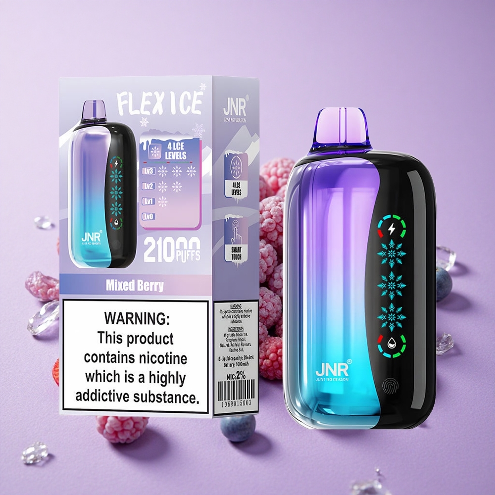 JNR Flex Ice 21000 Puffs Vape dùng một lần Mixed Berry Dâu Rừng Pha Lê Điều Chỉnh Độ Lạnh Pin 1000mAh