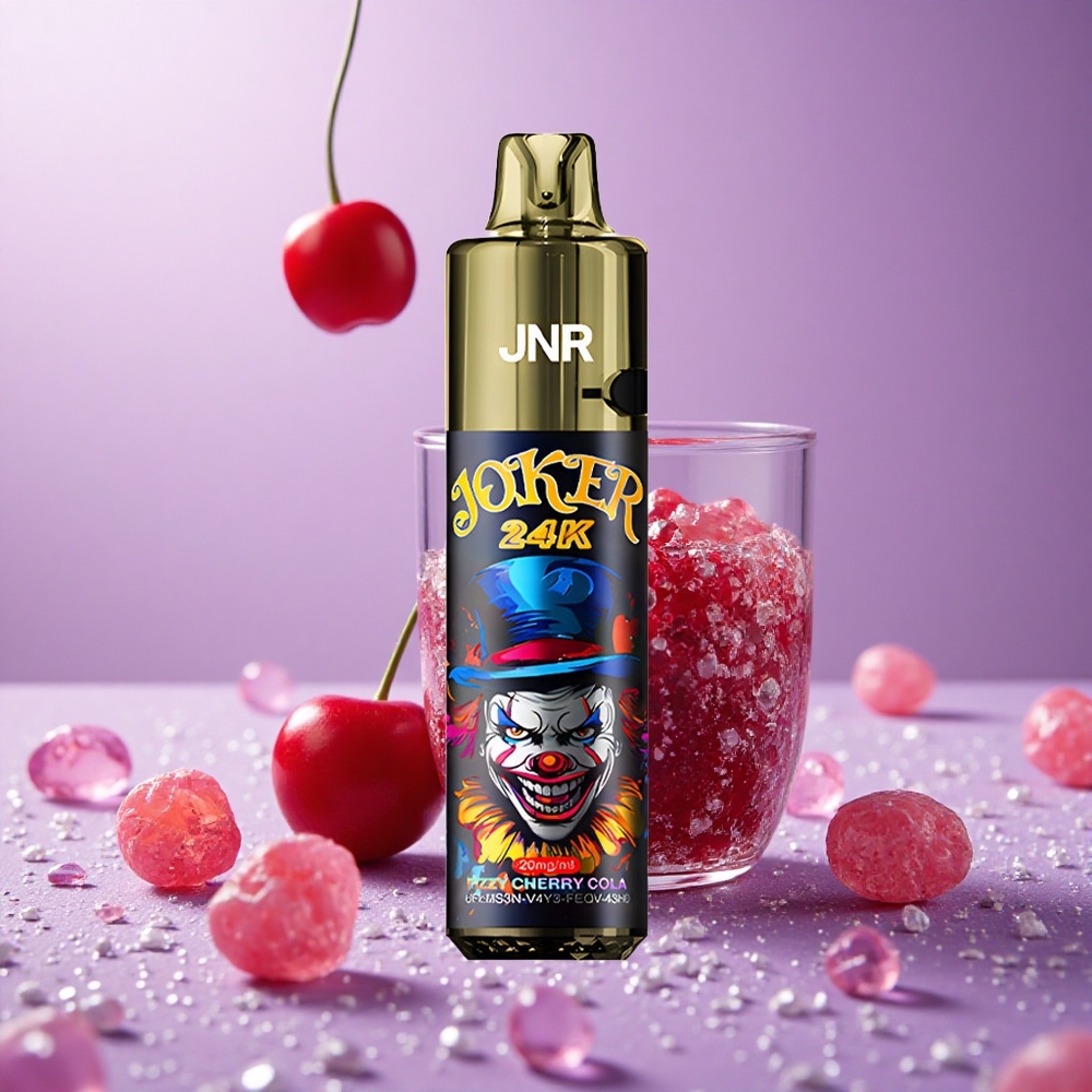 JNR Joker 24000 Puffs Vape dùng một lần Anh Đào Cola Fizzy Pin 800mAh Phong Cách Nạp Dầu Bên Hông