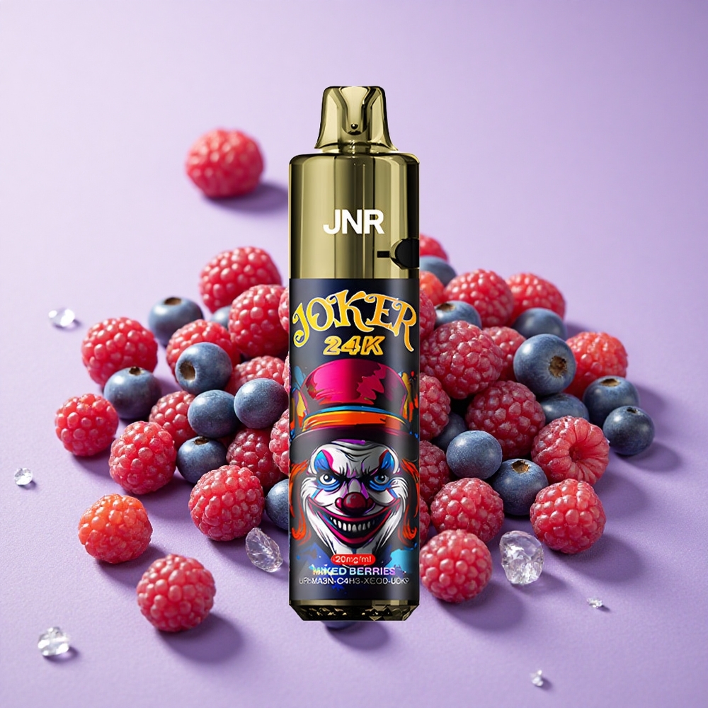 JNR Joker 24K Puffs Tinh Dầu Hỗn Hợp Quả Mọng Thiết Kế Nạp Bên Pin 800mAh
