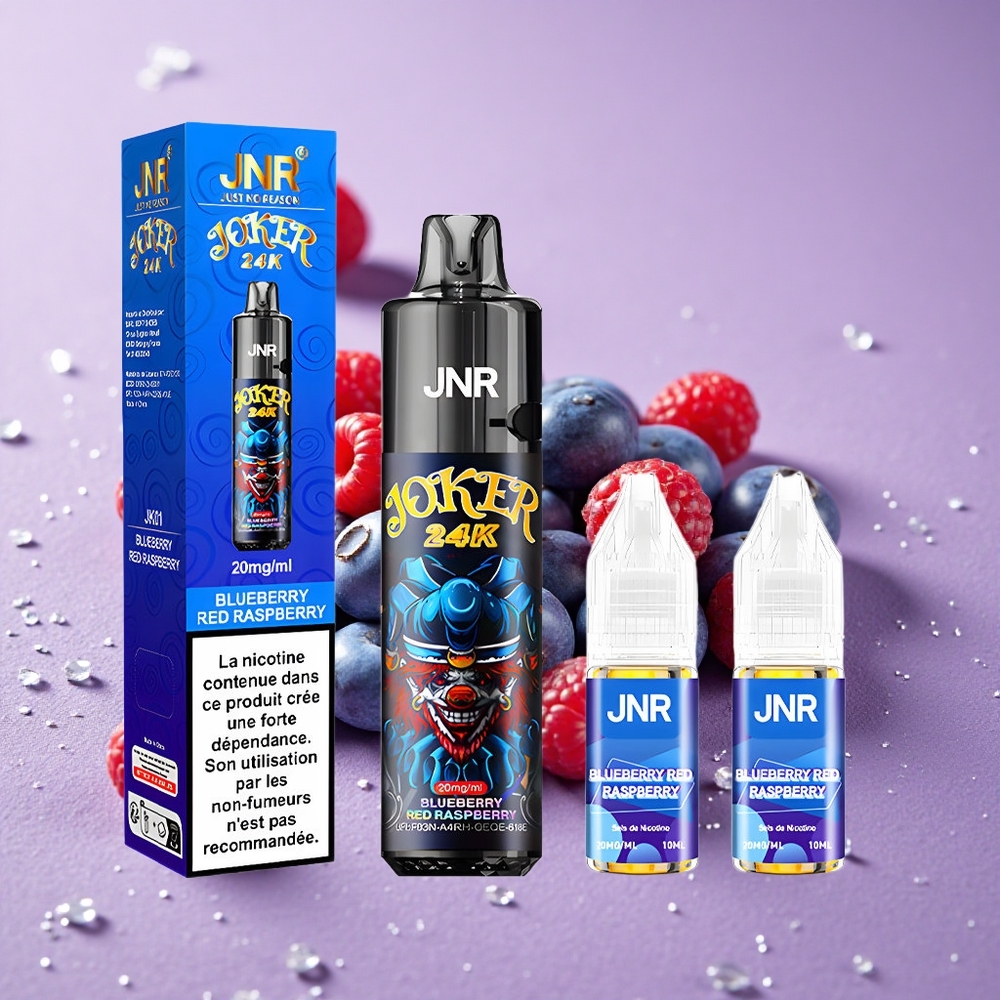JNR Joker 24K Puffs Tinh Dâu Việt Quất Mâm Xôi Đỏ Bình Xịt Có Thể Nạp Lại Pin 800mAh