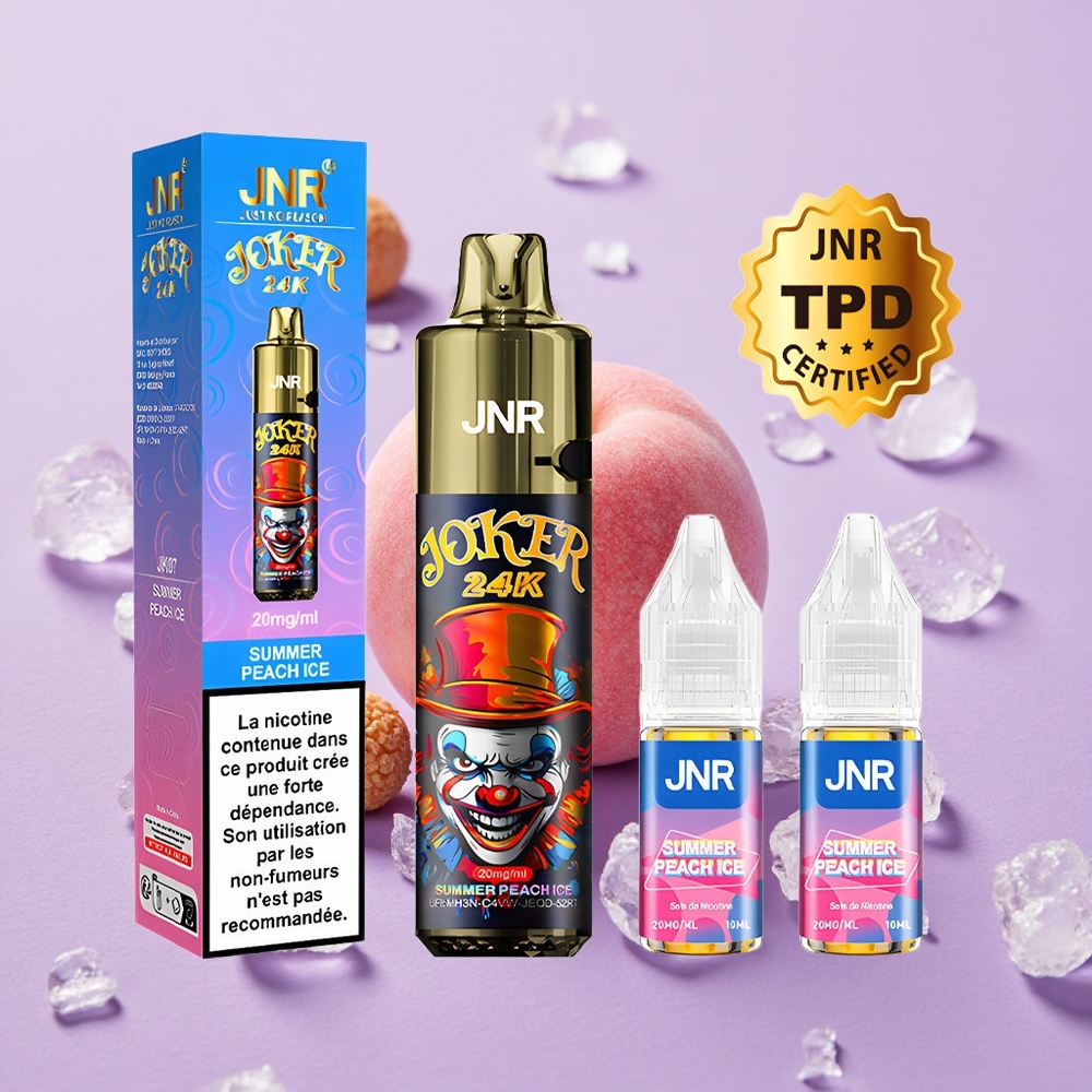 JNR Joker 24K Puffs Đào Đá Mùa Hè Pod Bơm Nạp Bên Hồng 800mAh