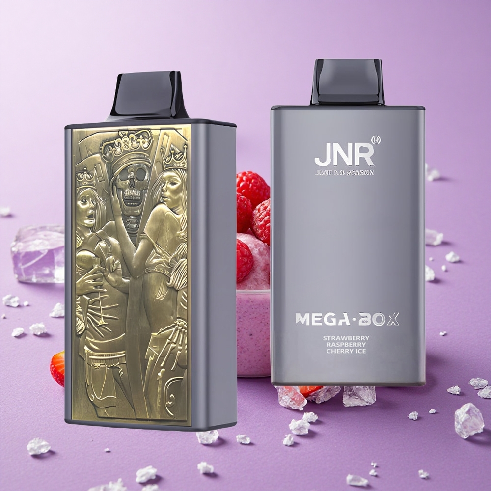 JNR Mega Box 25000 Puffs Dâu Dại Mâm Xôi Anh Đào Đá Dung Lượng Tinh Dầu 30ml Pin 850mAh