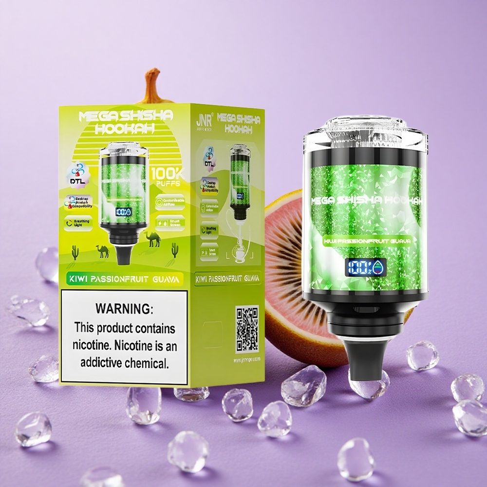 JNR Mega Shathi Hookah Desktop Compatibility 100K Hương Kiwi Chanh Dây Ổi Pin Sạc 2200mAh