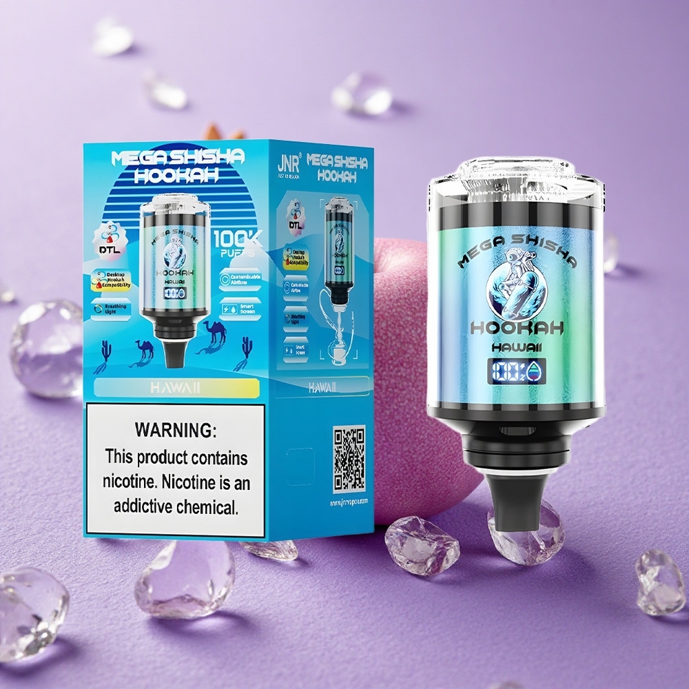 JNR Mega Shisha Hookah 100K Puffs Hawaii Tương Thích Để Bàn Pin 2200mAh