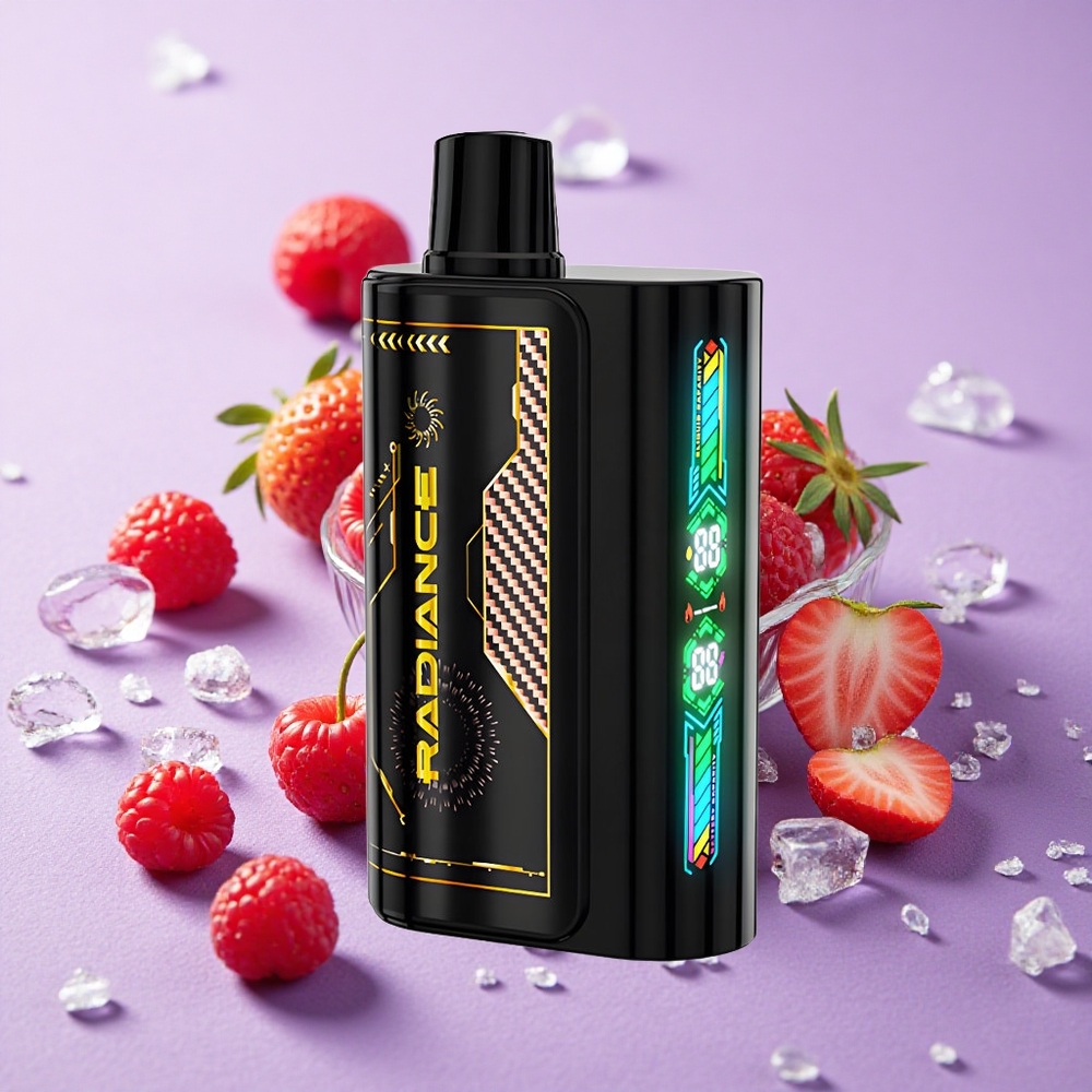 JNR Radiance 31000 Puffs Dâu Dâm Rừng Cherry Đá Màn Hình Thông Minh Pin 950 mAh