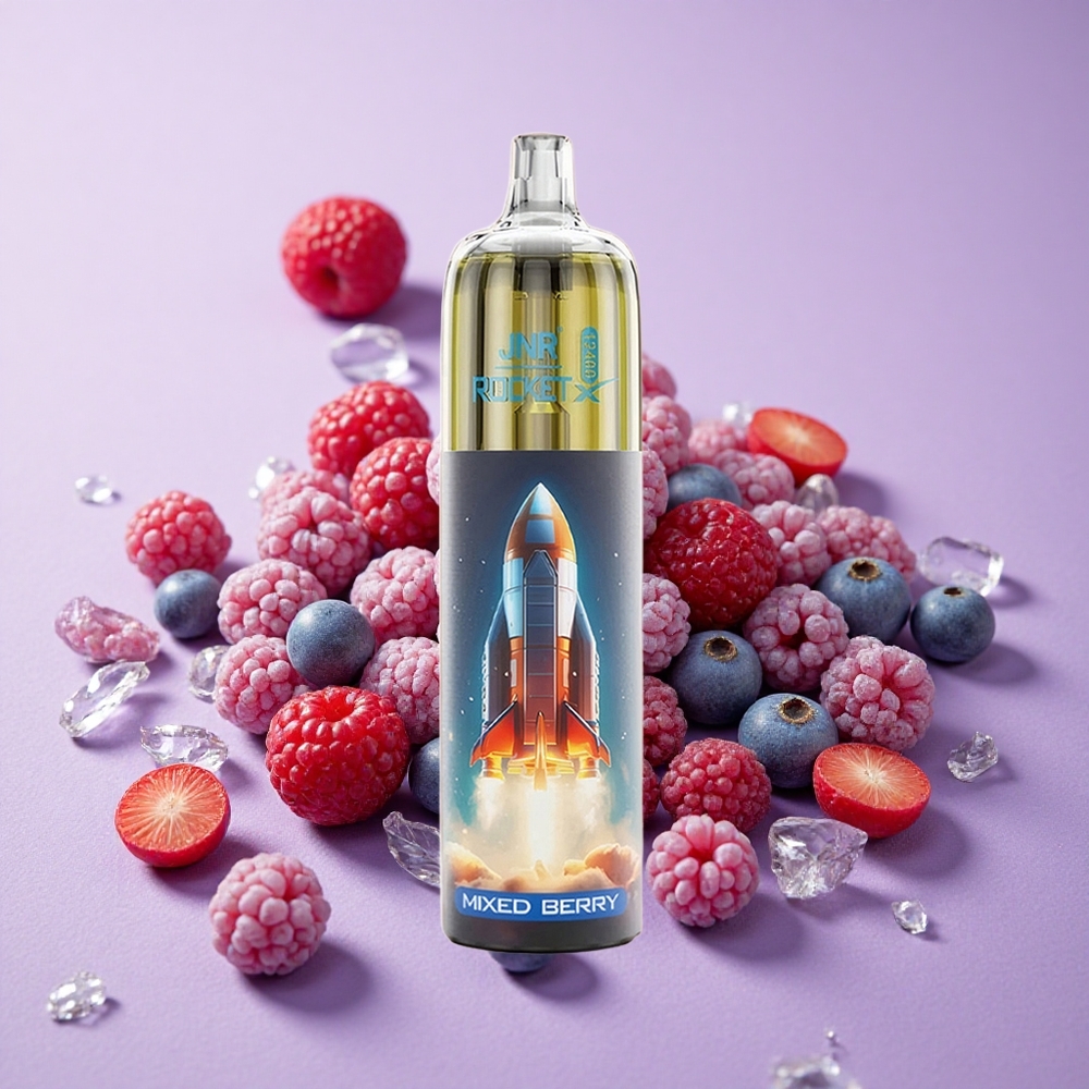 JNR Rocket-X 12400 Puffs Mixed Berry Tinh Dầu Điều Chỉnh Luồng Khí Đèn RGB