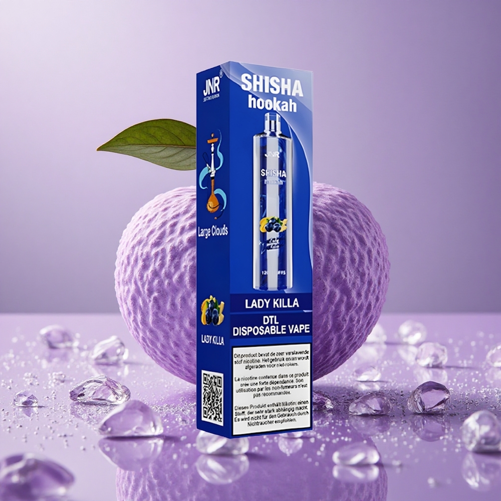 JNR Shisha Hookah 12000 Puffs Tẩu Puffs Thuốc Điện Tử Dùng Một Lần Lady Killa Dung Lượng Pin 750mAh Cổng Sạc Type-C Nhanh