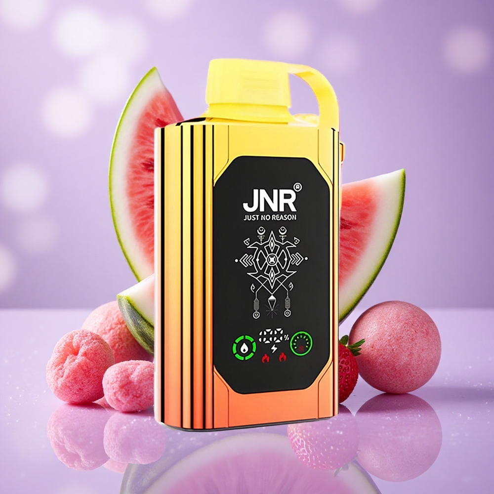 JNR Shisha Hookah Box 20500 Puffs Dưa Hấu Dâu Tây Kẹo Bong Bóng Màn Hình HD Pin 1000mAh
