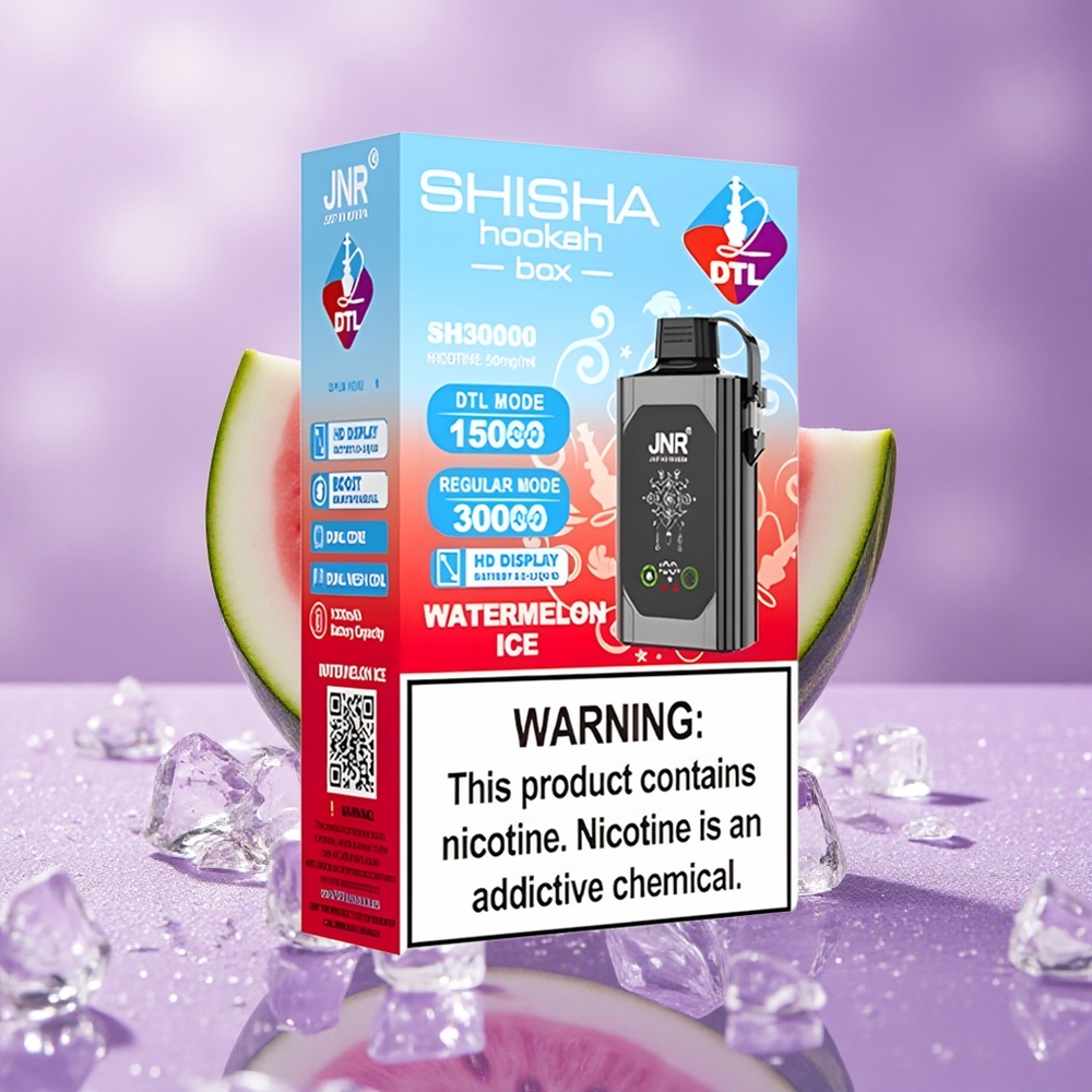 JNR Shisha Hookah Box 20500 Puffs Dưa Hấu Đá Màn Hình HD Pin 1000mAh