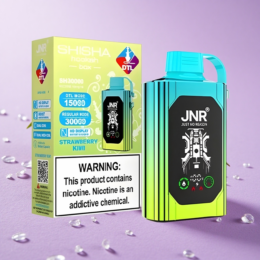 JNR Shisha Hookah Box 20500 Puffs Dâu Tây Kiwi Màn Hình HD Pin 1000mAh