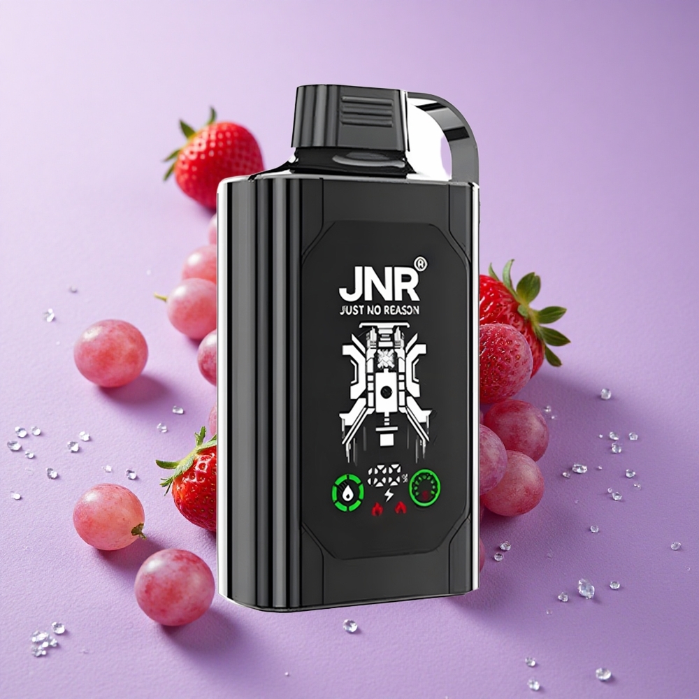 JNR Shisha Hookah Box 20500 Puffs Màn Hình HD Dâu Dây Type-C Quick Charge Dual Mesh Coil & Dual Core