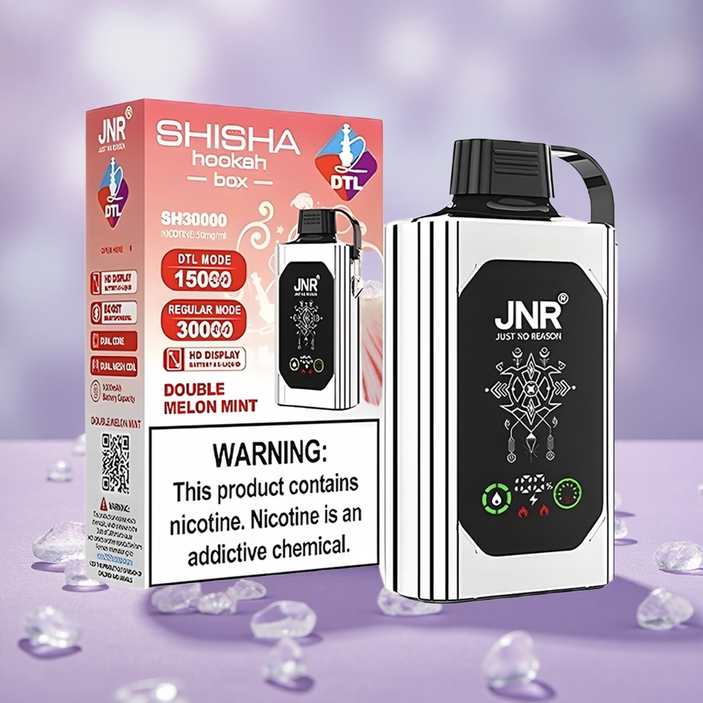 JNR Shisha Hookah Box 20500 Puffs Màn Hình HD Pin 1000mAh Dưa Đôi Bạc Hà