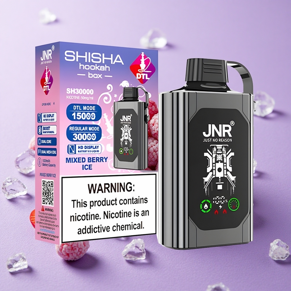 JNR Shisha Hookah Box 20500 Puffs Màn Hình HD Sạc Nhanh Type-C Mixed Berry Ice
