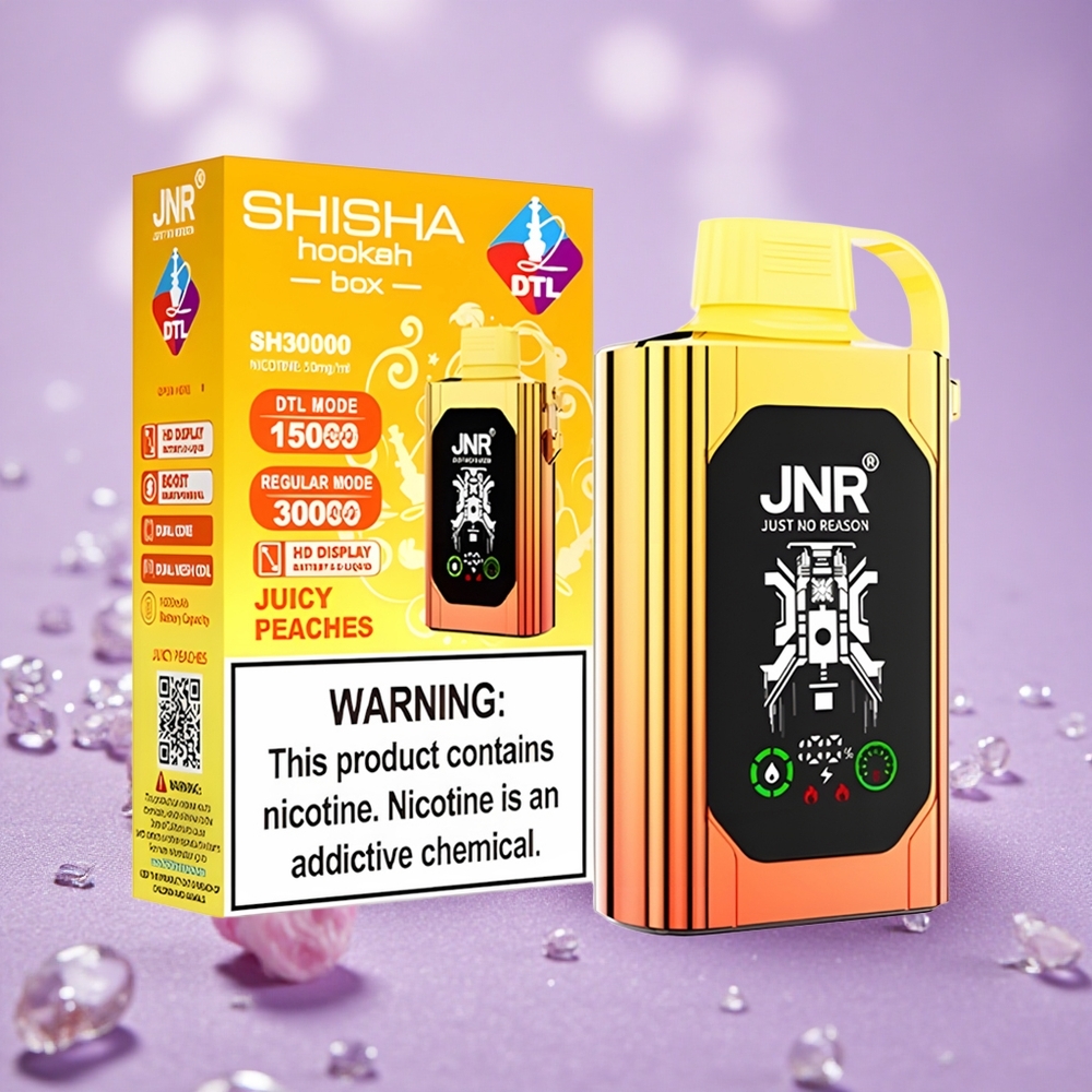 JNR Shisha Hookah Box 20500 Puffs Đào Tươi Màn Hình HD Pin 1000mAh