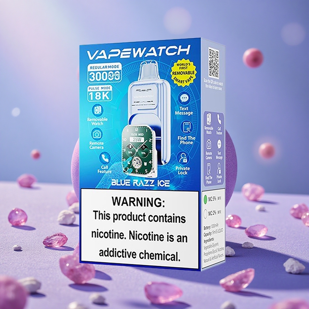 JNR Vape Watch 30000 Puffs Dứa Xanh Đá Dung Lượng Pin 1000mAh Kiểu Cuộn Dây Lưới Kép