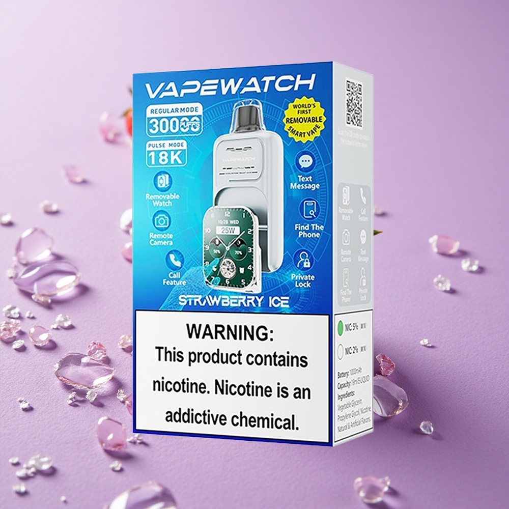 JNR Vape Watch 30000 Puffs Dâu Tây Đá Lạnh Pin 1000mAh Bình Chứa 19mL