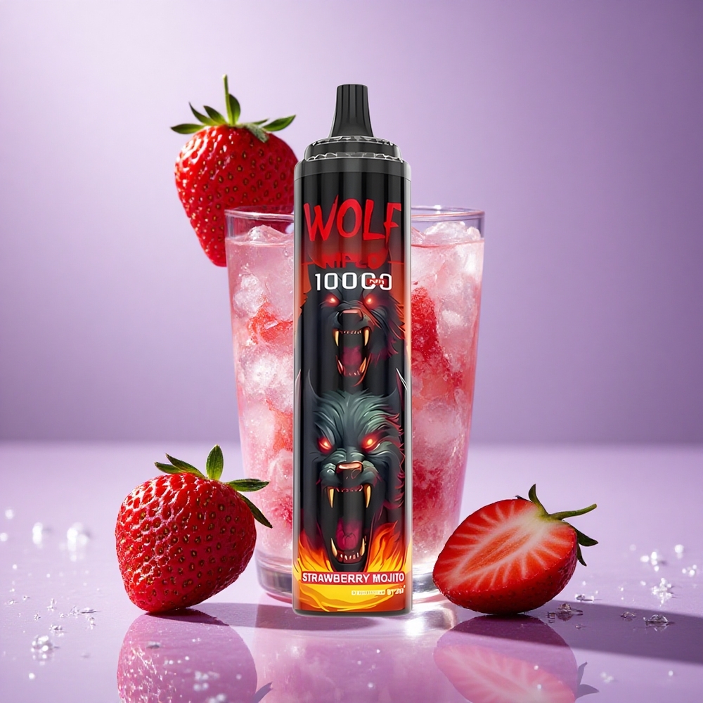JNR Wolf Niplo 10000 Puffs Dâu Mojito Cuộn Mesh 1.0 Ohm Pin 650mAh