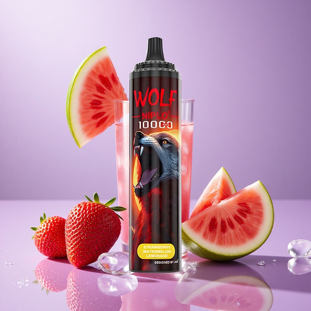 JNR Wolf Niplo 10000 Puffs Dâu Tây Dưa Hấu Chanh Dây Cuộn Mesh 1.0 Ohm Pin 650mAh