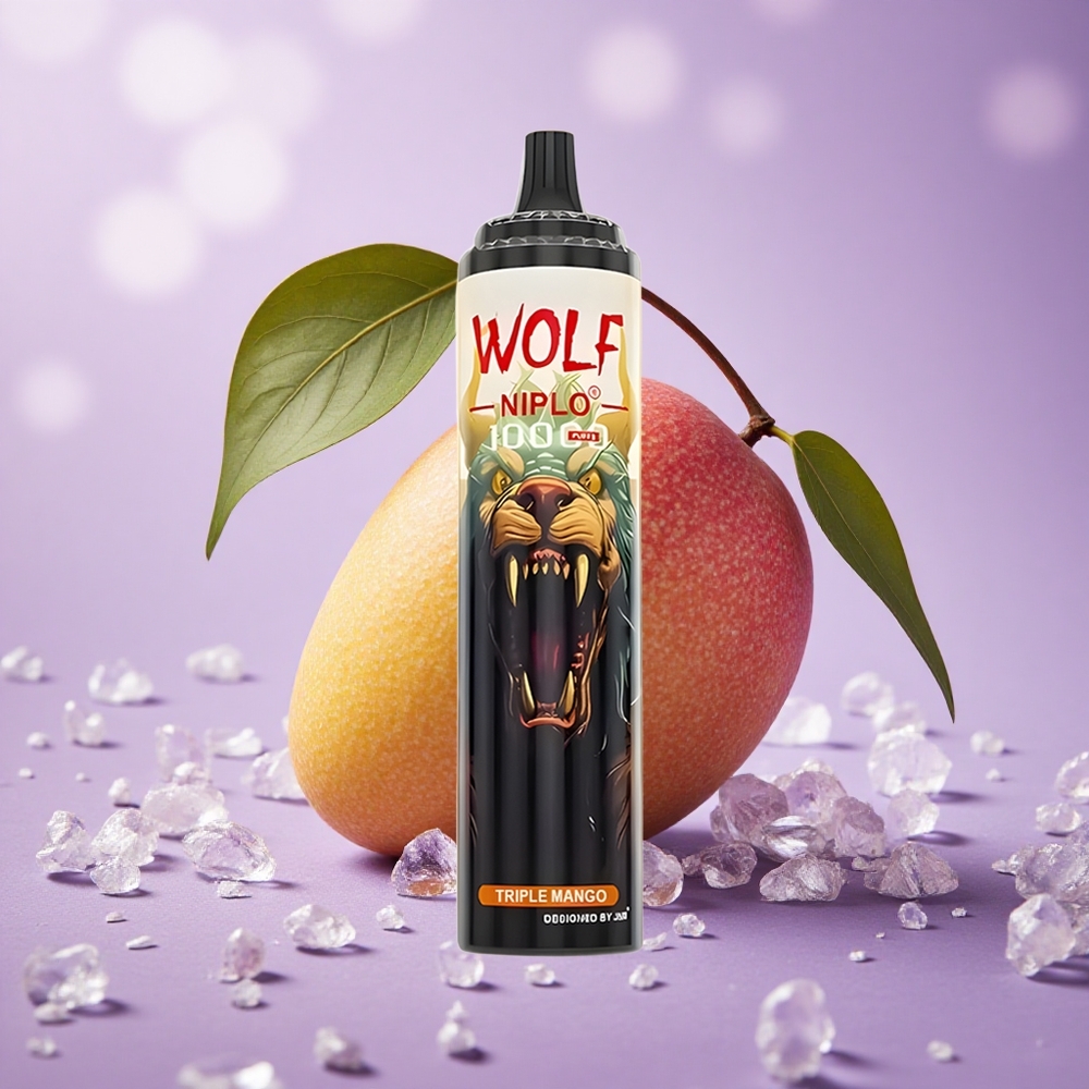 JNR Wolf Niplo 10000 Puffs Mango Xoài Ba Mùi Dung Lượng Pin 650mAh Cổng Sạc Type-C