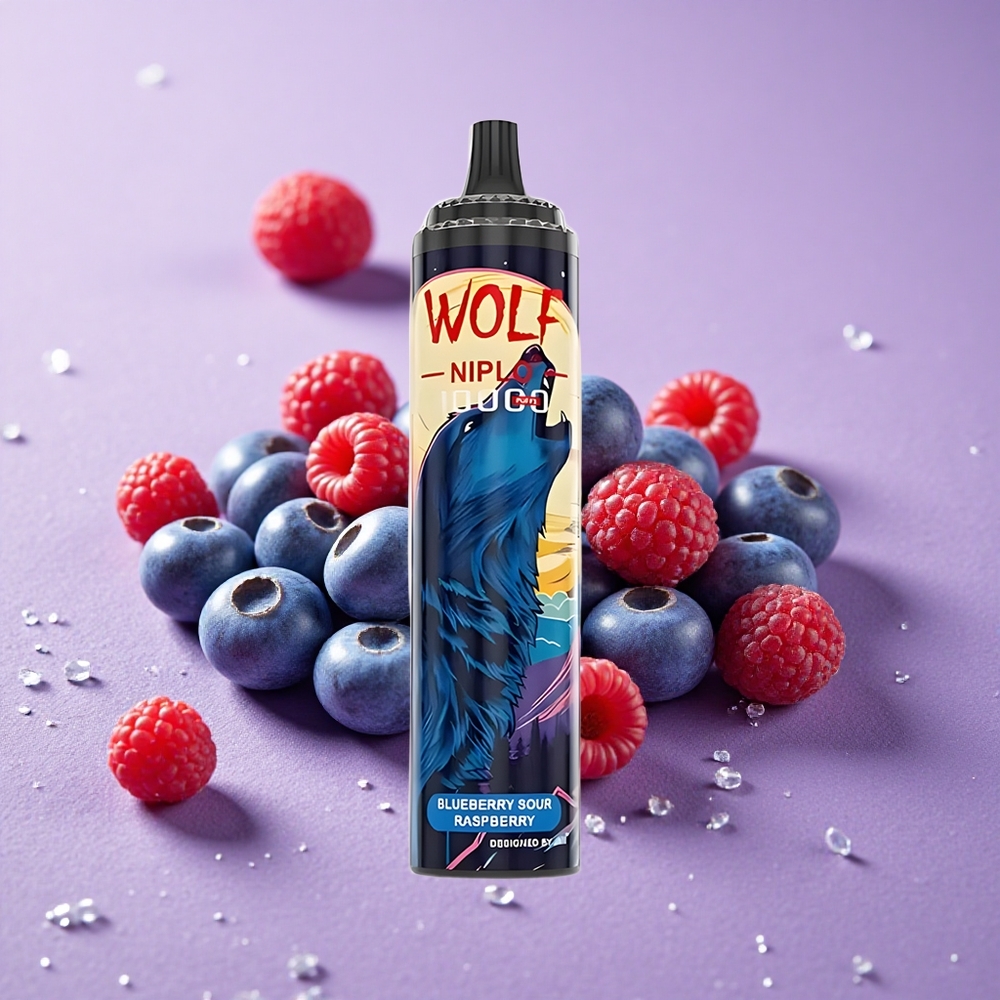 JNR Wolf Niplo 10000 Puffs Pin 650mAh Sạc Nhanh Type-C Việt Quất Chua Phúc Bồn Tử