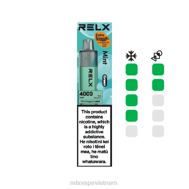 Vape RELX Giá - RELX MagicGo 4000 vape dùng một lần bạc hà (xanh) J8H864