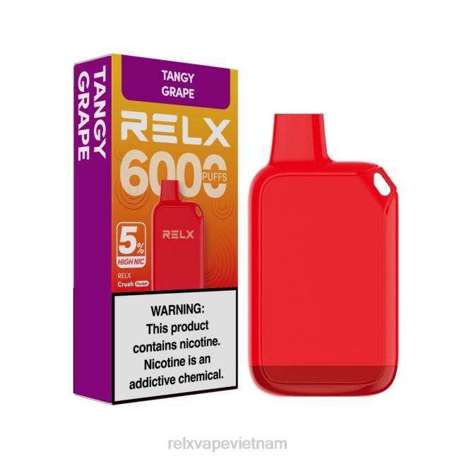 RELX Vape Vietnam - RELX Crush Pocket 6000 nic cao 5% nho thơm J8H8627