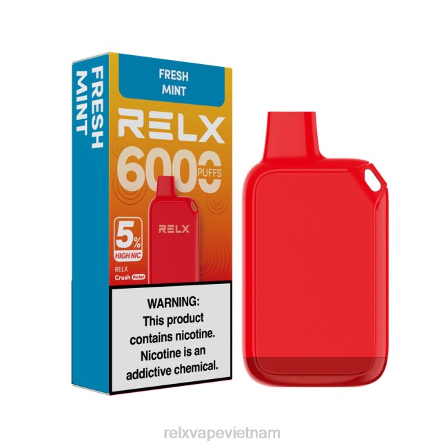 RELX Vietnam - RELX Crush Pocket 6000 nic cao 5% bạc hà tươi J8H8629