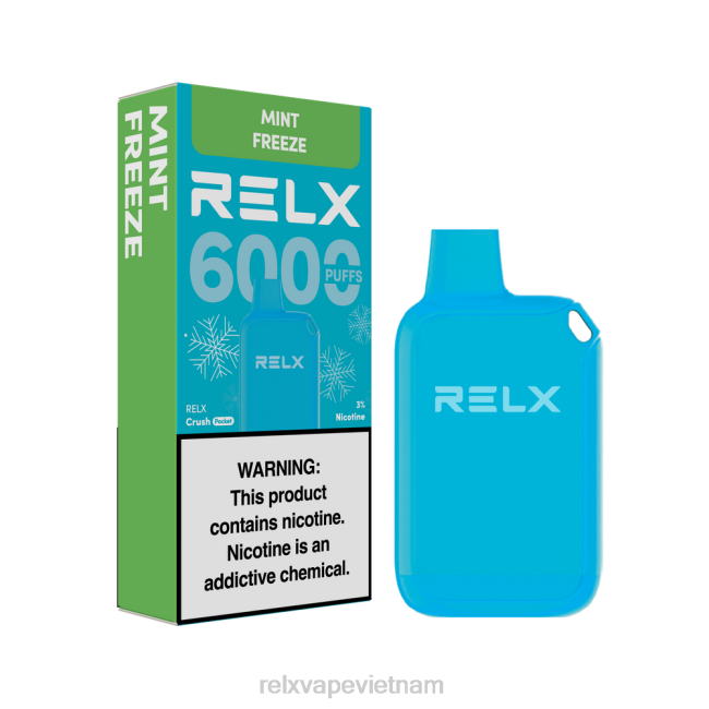 Vape RELX Giá - RELX Crush Pocket 6000 băng giá đóng băng bạc hà J8H8612